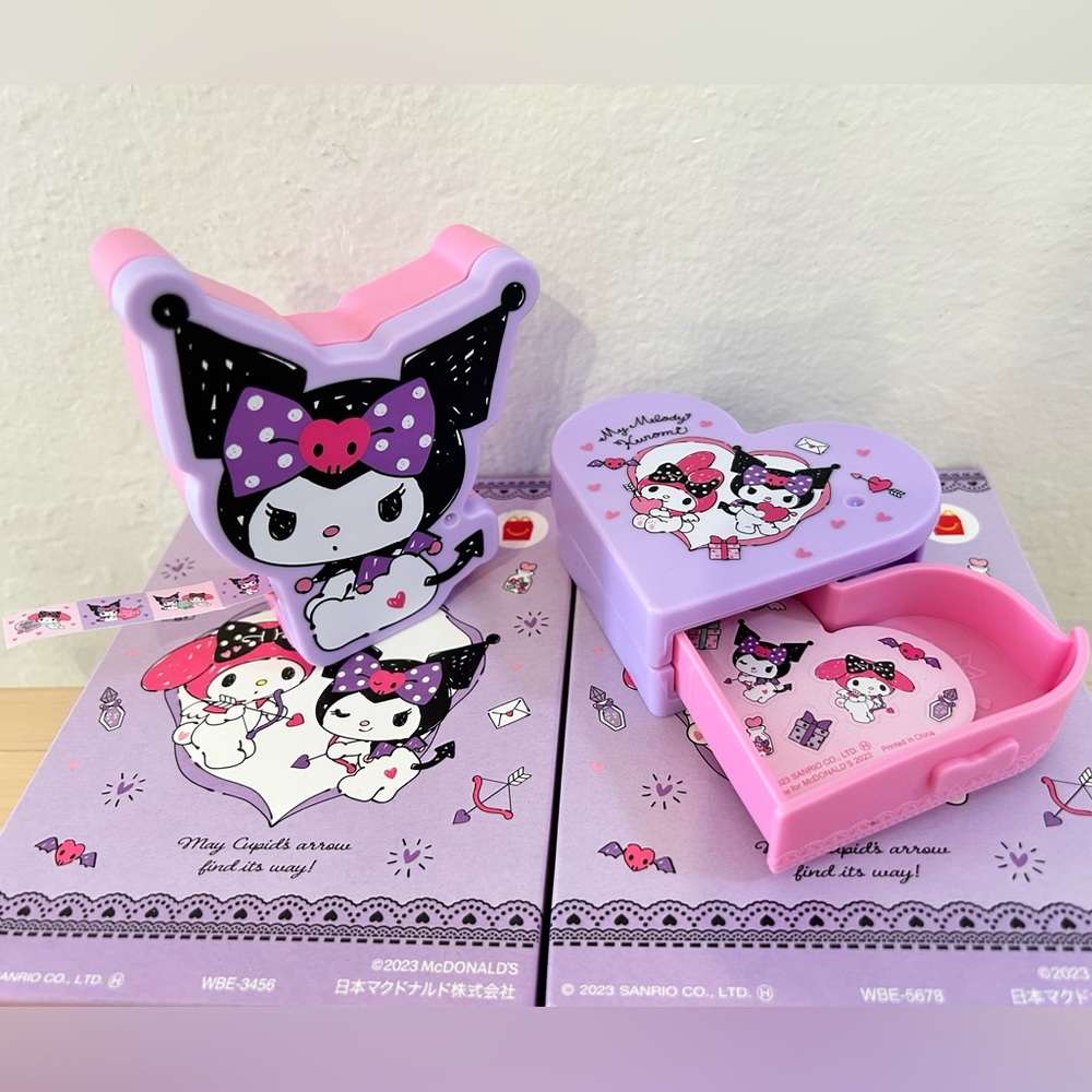 NIB My Melody & Kuromi Collectiable McDonalds Toys Japan 2023 Sticker Boxes